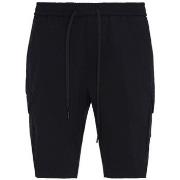 Short BOSS SHORT TAPERED FIT NOIR EN POPELINE À SÉCHAGE RAPIDE FAC