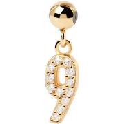 Pendentifs Pdpaola Charm Numéro 9 doré