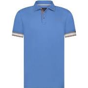 T-shirt State Of Art Polo Piqué Plain Bleu