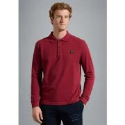 T-shirt Paul &amp; Shark Polo manches longues bordeaux coton bio