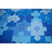 Tapis Rugsx Tapis enfant PUZZLES bleu 100x400 cm