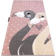 Tapis Rugsx Tapis PETIT FLAMINGOS CŒURS rose 120x170 cm