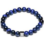 Bracelets Gemini Bracelet homme Gemini perles oeil de tigre bleu 8 mm