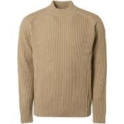 Sweat-shirt No Excess Pull Col Montant Knitted Beige