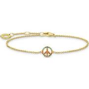 Bracelets Thomas Sabo Bracelet doré symbole Peace multicolore