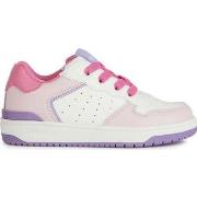 Baskets basses enfant Geox washiba sneakers white dk pink