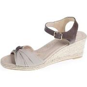 Espadrilles Isotoner Espadrilles Femme ouverte à talon corde Taupe