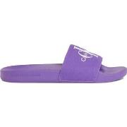 Chaussons Calvin Klein Jeans slide monogram deep lavender white