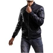 Blouson Redskins Bombers en cuir Money ref 51112 Black