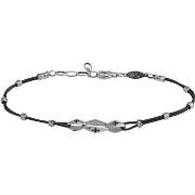 Bracelets Orusbijoux Bracelet Homme Royale En Argent Cordon Noir