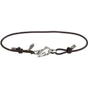 Bracelets Orusbijoux Bracelet Petit Mousqueton En Argent Cordon Marron