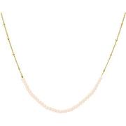 Collier Orusbijoux Collier Chaîne Argent Doré Avec Perles Opale Rose