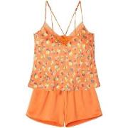Pyjamas / Chemises de nuit Pomm'poire Top+short imprimé orange Nouméa