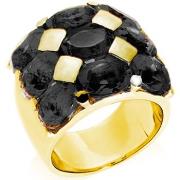 Bijoux Orusbijoux Bague Hera Argent Doré Pierre Onyx Noir