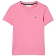 T-shirt enfant Lacoste T-SHIRT ENFANT UNI EN JERSEY DE COTON ROSE FONC...