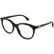 Lunettes de soleil Gucci GG1074O Cadres Optiques, Havana/Transparent, ...