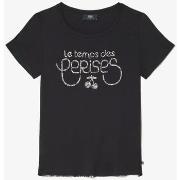 T-shirt Le Temps des Cerises T-shirt bi-matière deray noir imprimé