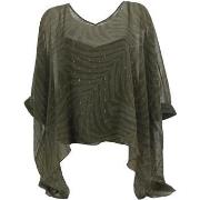 T-shirt Molly Bracken Woven top ladies khaki jena