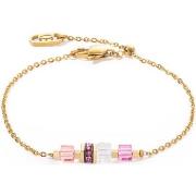 Bracelets Coeur De Lion Bracelet Mini Cubes et chaîne doré et rose
