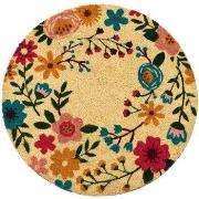 Tapis Unimasa Paillasson rond floral 60 cm