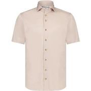 Chemise R2 Amsterdam R2 Chemise Manches Courtes Knitted Piqué Beige