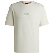 T-shirt BOSS T-SHIRT DIQITEE BEIGE RELAXED AVEC GRANDS LOGOS AU DOS