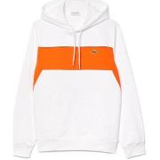 Sweat-shirt Lacoste SWEATSHIRT À CAPUCHE COLOR-BLOCK BLANC ET ORANGE