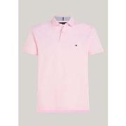 T-shirt Tommy Hilfiger Polo ajusté rose clair en coton bio