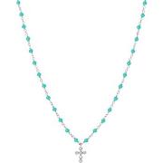 Collier Orusbijoux Collier Argent Rhodié Croix En Zirconium Blanc Et P...