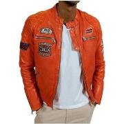 Blouson Redskins Blouson en cuir Nitro Barcelona ref 51965 Orange