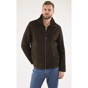 Blouson La Canadienne Surveste confort cuir nubuck marron-046661