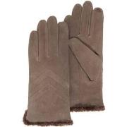 Gants Isotoner Gants Femme tactiles cuir velours Marron