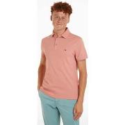 T-shirt Tommy Hilfiger Polo ajusté rose en coton bio