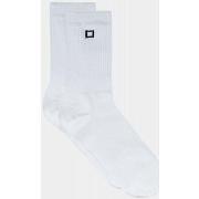 Chaussettes Date S381-SK-MO-WB SOCKS MONO-WHITE/BLACK