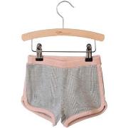 Pantalon enfant Little Hedonist Short confortable à carreaux gris et r...