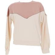 Sweat-shirt Happy And So Lola sweat col rond creme/bois rose