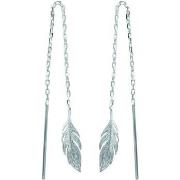 Boucles oreilles Brillaxis Boucles d'oreilles plumes pendantes argent