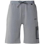 Short BOSS SHORT GRIS HARIQ EN COTON MÉLANGÉ AVEC LOGO RÉFLÉCHISSA