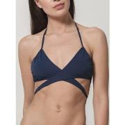 Maillots de bain Luna Haut maillot de bain triangle convertible Blue S...