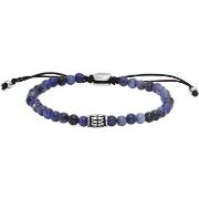 Bracelets Fossil Bracelet homme perles en sodalite et acier