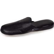 Chaussons Isotoner Chausson mules cuir Homme Noir