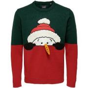 Pull Only &amp; Sons ONSXMAS REG BLOCK CREW KNIT - 22023346