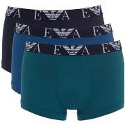 Boxers Emporio Armani Three Pack Logo Trunks Green/Blue/Black