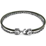 Bracelets Anchor &amp; Crew Bracelet Staysail Argent Et Cuir Rond De M...