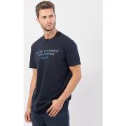 T-shirt EAX t-shirt en coton bleu avec logo