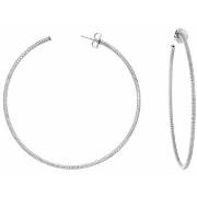 Boucles oreilles Orusbijoux Boucles D'oreilles Créoles Argent Rhodié M...