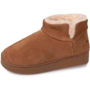 Chaussons Isotoner Chausson bottillons cuir Femme Camel