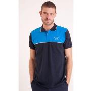 T-shirt Camberabero Polo manches courtes colorblock bleu