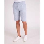 Short Camberabero Short bleu en coton lin avec cordon de serrage