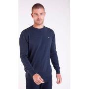 Pull Camberabero Pull coton uni col rond bleu marine